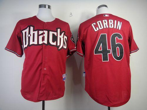 Diamondbacks #46 Patrick Corbin Red Cool Base Stitched MLB Jersey - Click Image to Close